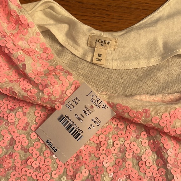 NWT JCrew pink sequin Tank Top (Size M) - Picture 6 of 9